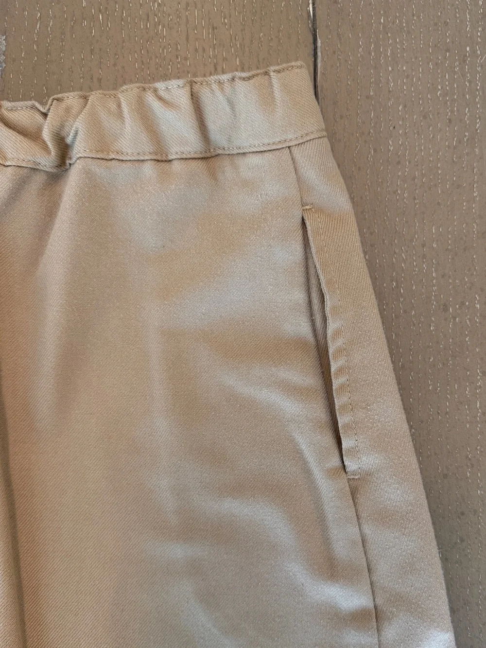 Lands End Girls’ School Uniform Solid A-Line Below the Knee Khaki Skirt • Size 8